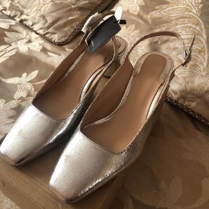 NWT Zara silver shoes size 6.5